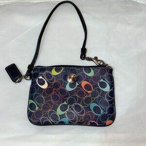 Vintage Coach Chelsea Heritage Navy Wristlet